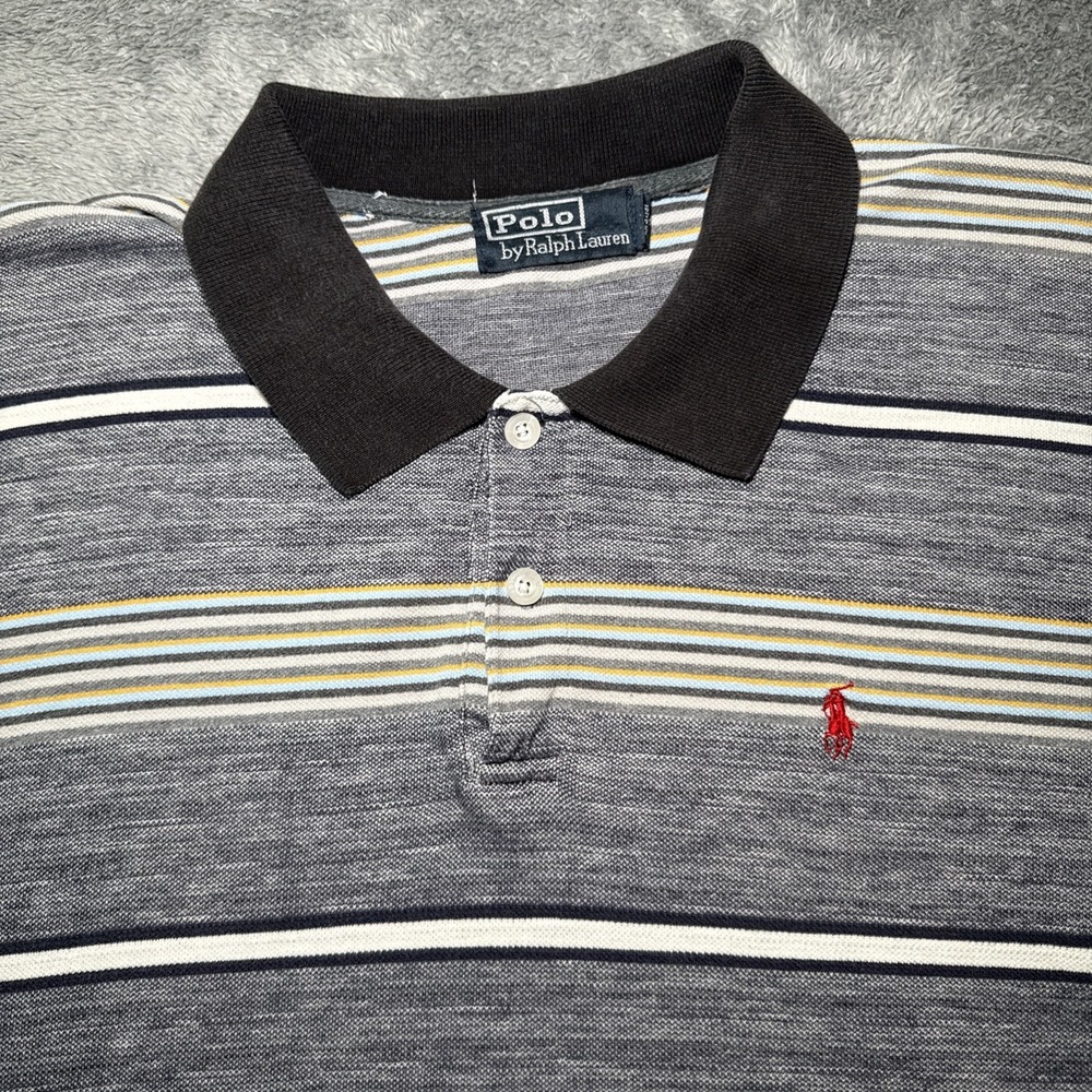 Vintage Polo Ralph Lauren Short Sleeve Men's XL Striped Multicolor Rare Shirt
